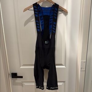 Men’s MAAP Black and Blue Cycling Bib Shorts (Large)